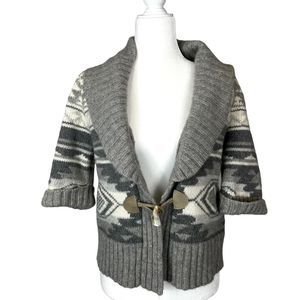 Lauren Ralph Lauren Women Wool
Angora Southwestern Cardigan Sweater Short Sleeve